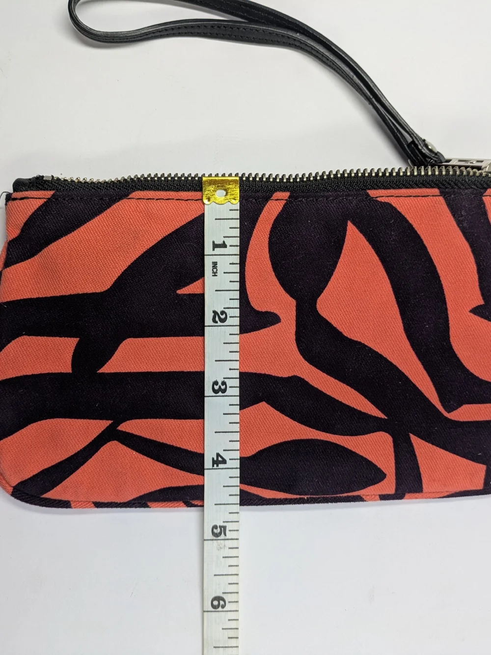 Marc by Marc Jacobs Orange and Black Abstract Zip Wristlet
